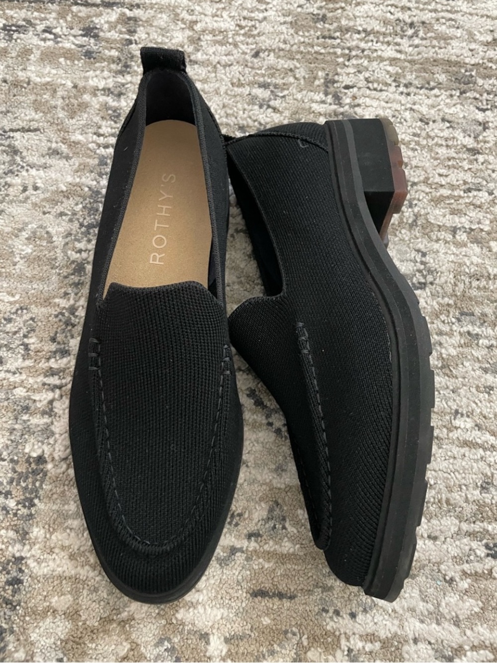 Rothy’s Lug Loafer Chunky Penny Black Size 8